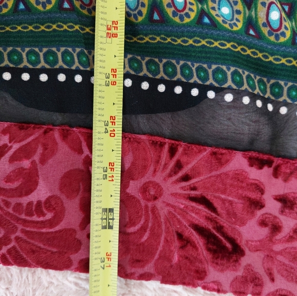 Ulla Popken Floral Mixed Print Velvet Trim Tunic Dress Size 32/34 - Picture 7 of 8